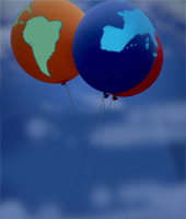 continentes en forma de globos